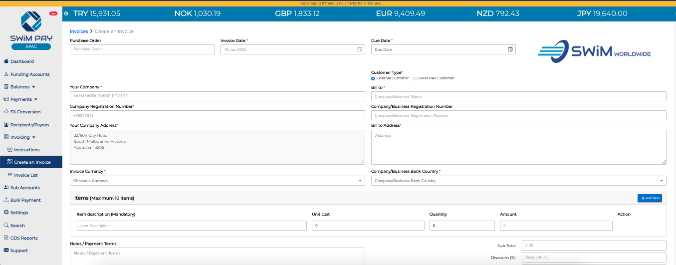 make invoice step 2